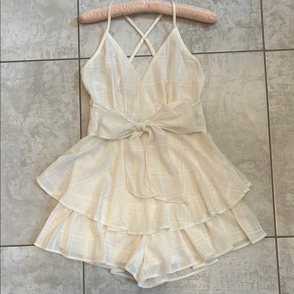 Elegant White Layered Romper